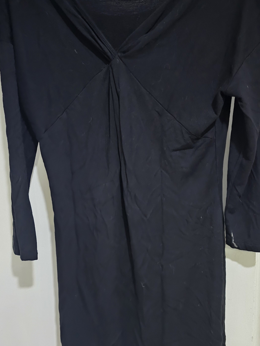 LOFT Black Twist-Front Long Sleeve Tunic